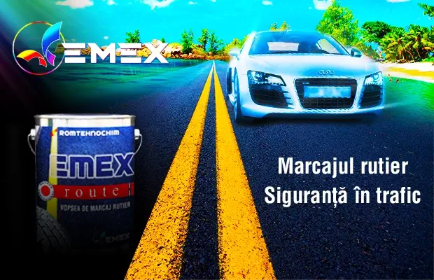 Marcaj rutier durabil si siguranta rutiera Emex Route – vopsea profesionala trafic intens